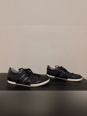Yohji Yamamoto Black Leather Low-Profile Sneakers with Cream Sole adidas 8.5